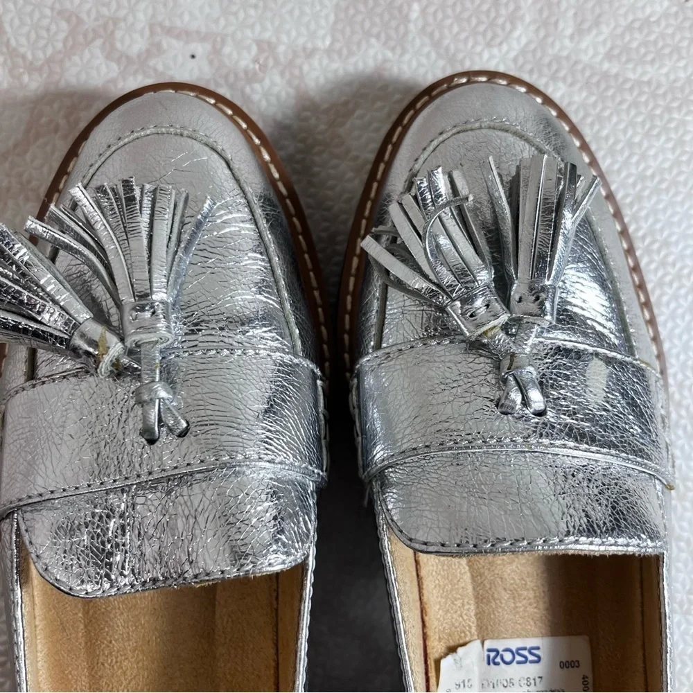 Naturalizer Metallic Silver Tassel August Loafers Preppy Slip-on Women’s Shoe - Picture 4 of 12